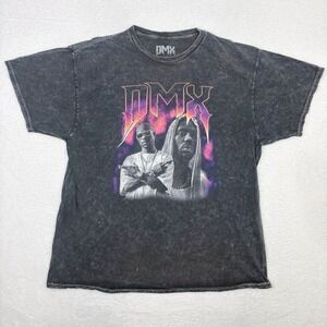 DMX Graphic T Shirt Black Washed Print Hip Hop Rap Music Tee Size Large